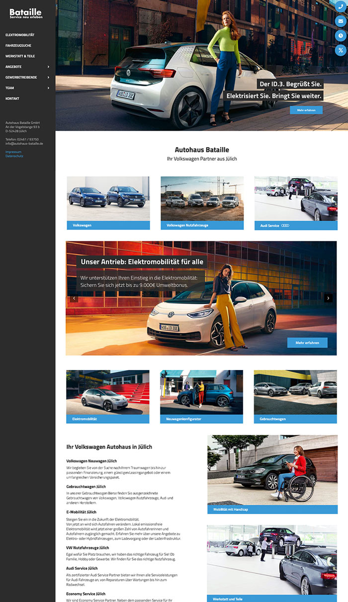 Website Design für Autohaus Bataille