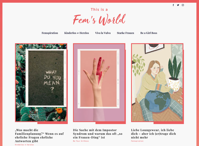 Webdesign für This is a fem's world